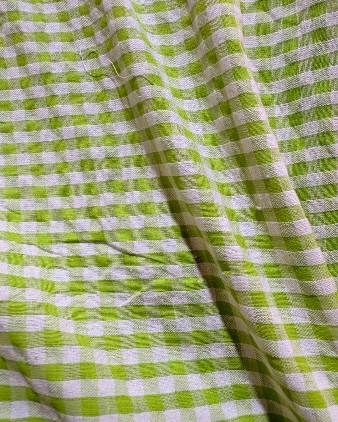 Green & White Check Fabric FBS0004