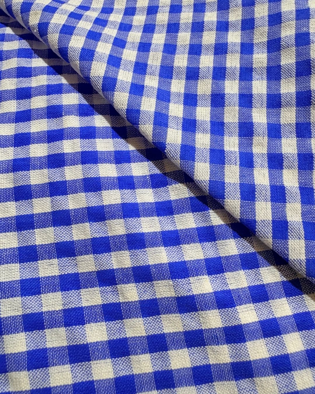 Blue & White Check Fabric FBS0005