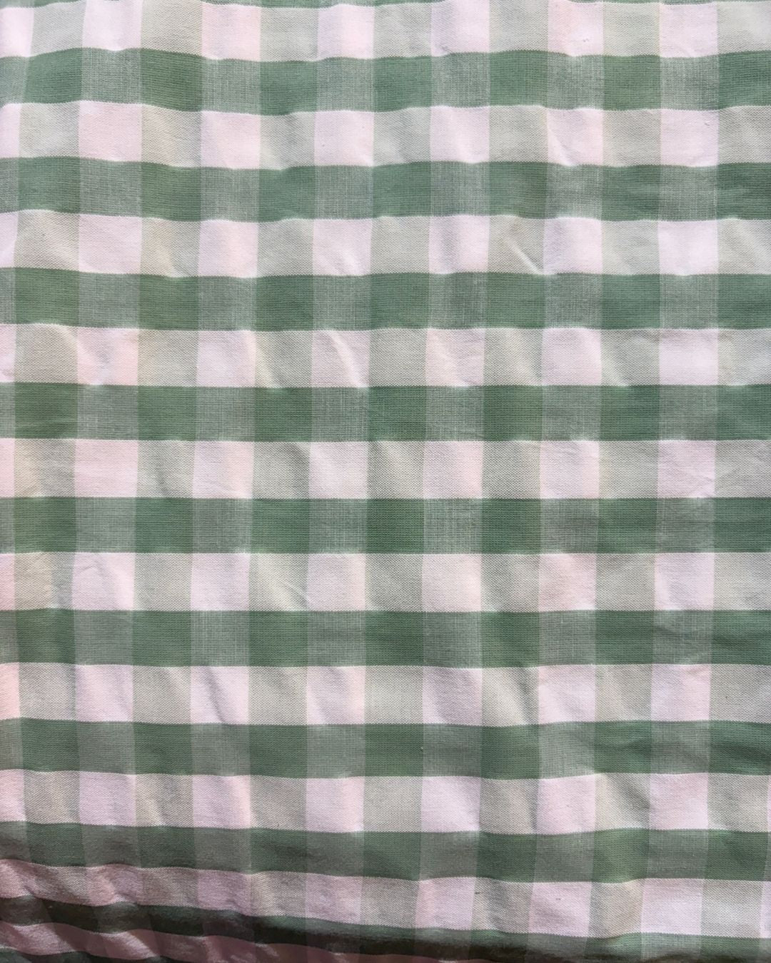 Mint Green & White Check Fabric FBS00010