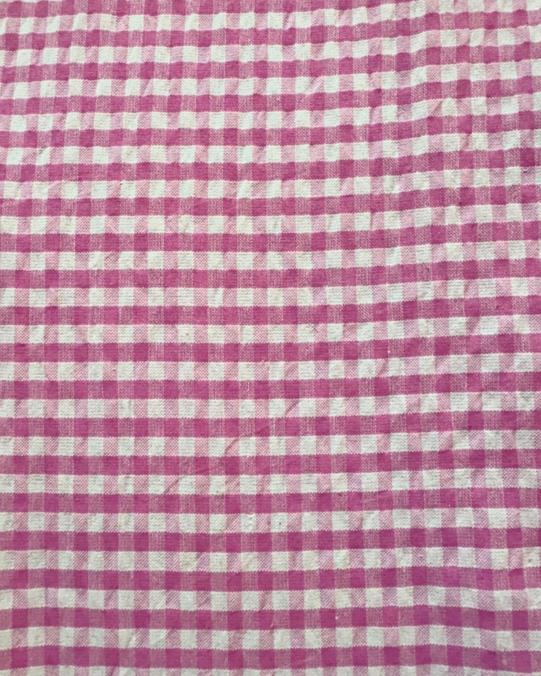 Pink & White Check Fabric FBS00011