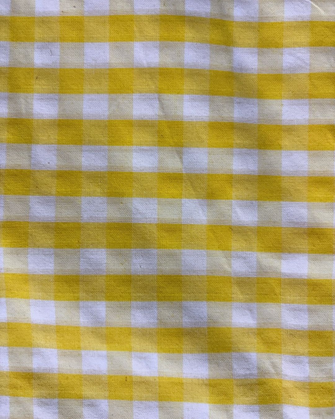 Yellow & White Check Fabric FBS00014