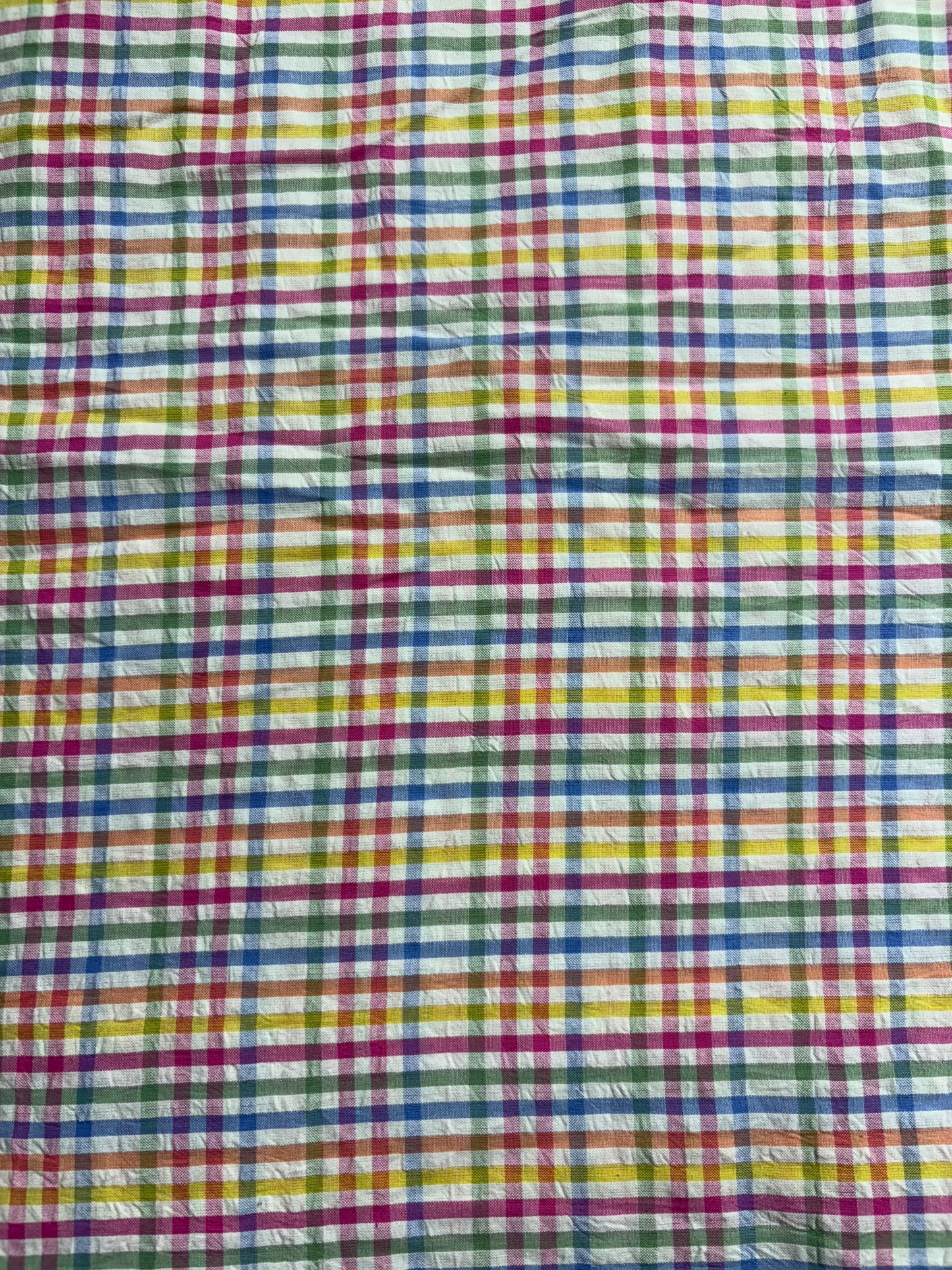 Cotton Check Seersucker Fabric CSC0013
