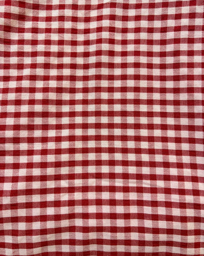 Red & White Check Fabric FBS0009