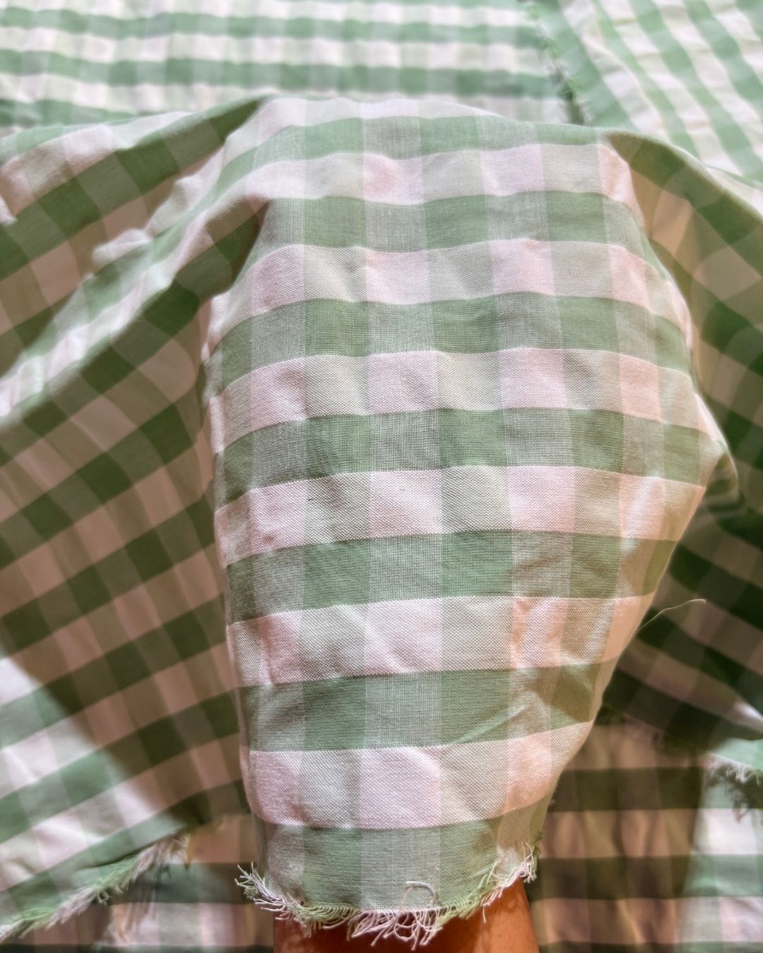 Mint Green & White Check Fabric FBS00010