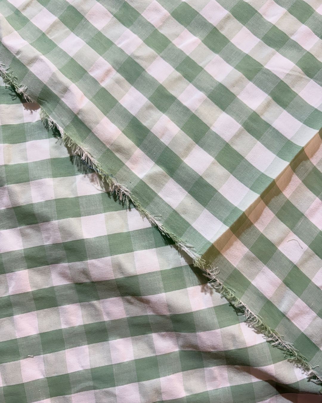 Mint Green & White Check Fabric FBS00010