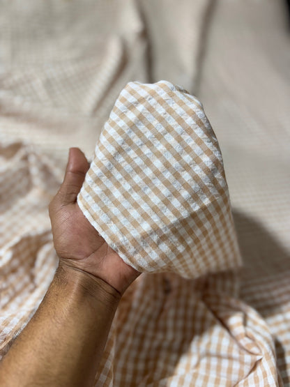 Cotton Check Seersucker Fabric CSC004