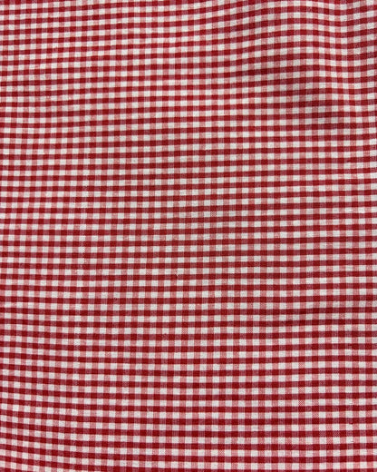 Red &amp; White Gingham Check Fabric FBS0001