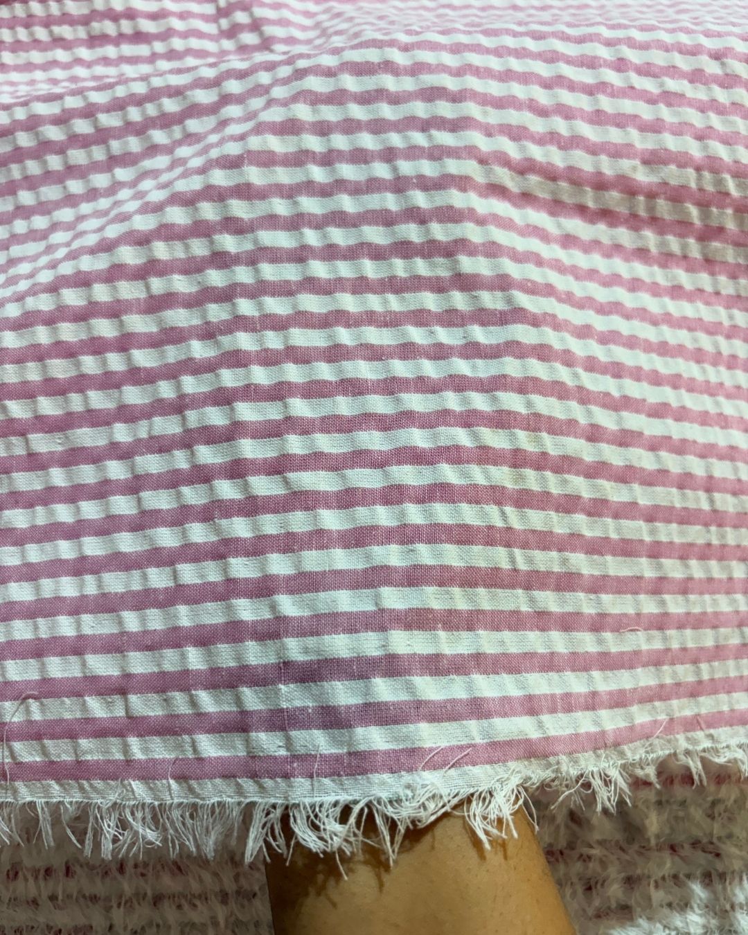 Pink & White Strip Fabric FBS00018