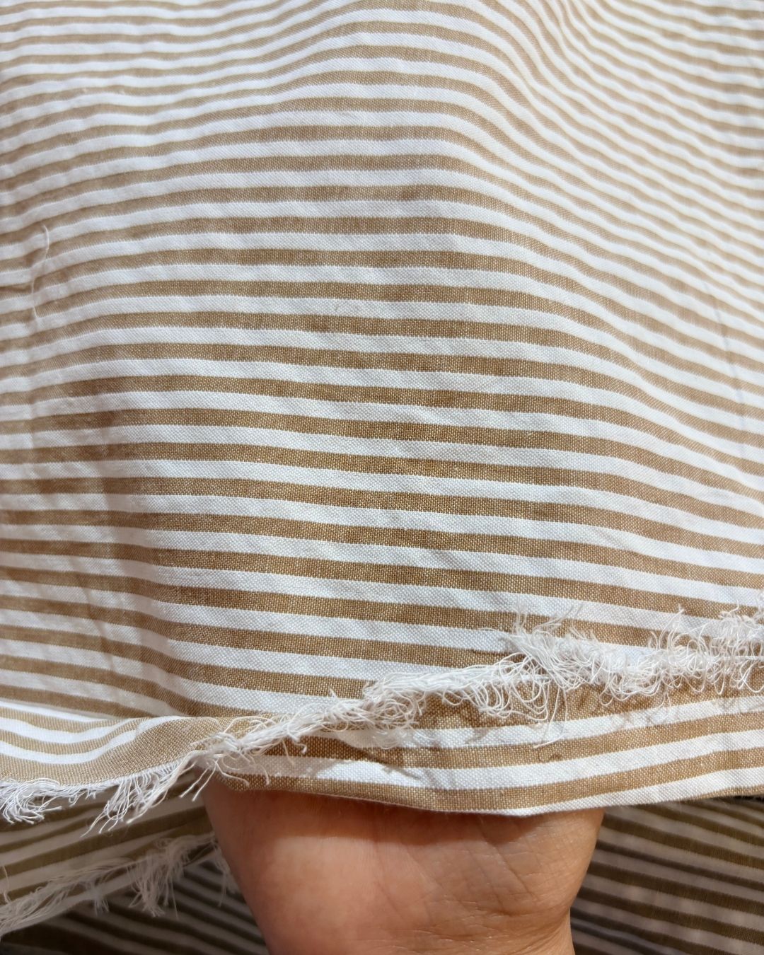Brown & White Strip Fabric FBS00019
