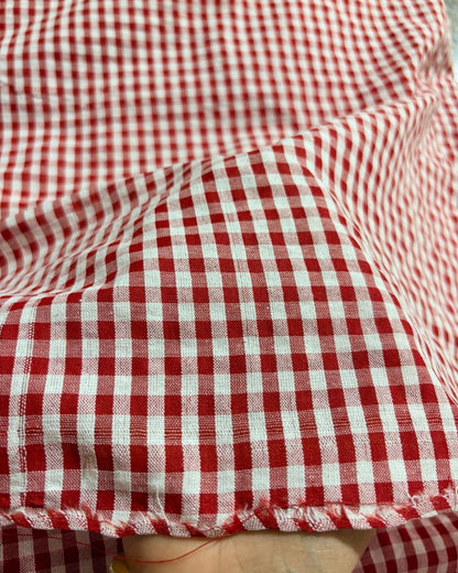 Red & White Check Fabric FBS0002