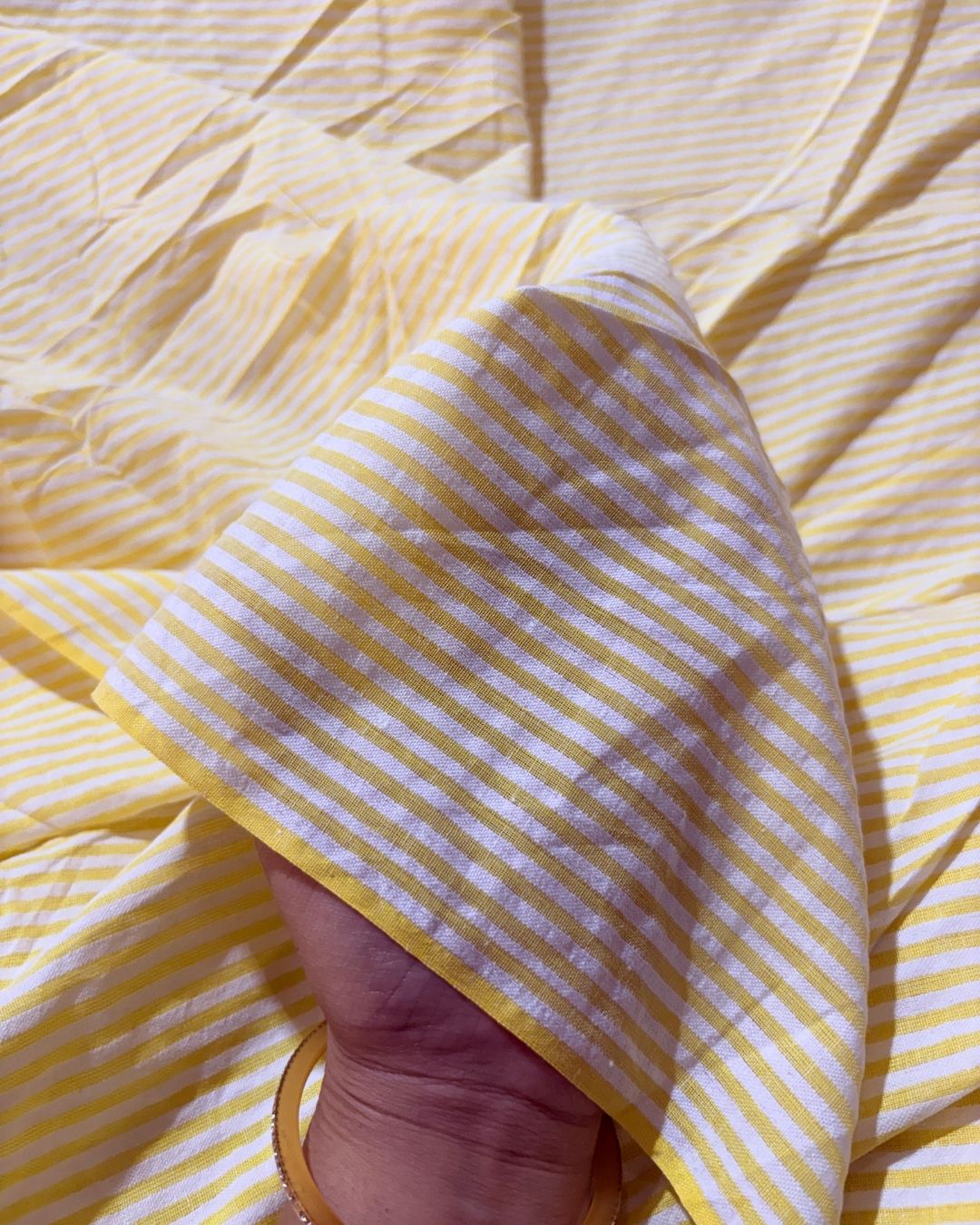 Yellow & White Strip Fabric FBS00021