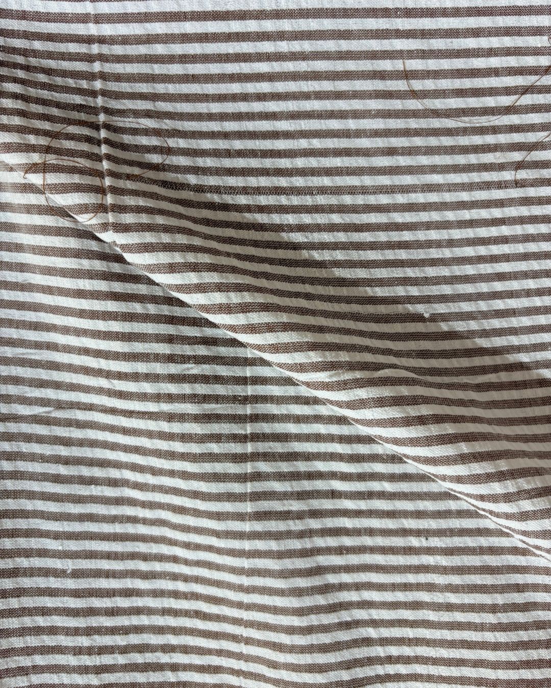 Dark Brown & White Strip Fabric FBS00022