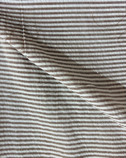 Dark Brown & White Strip Fabric FBS00022