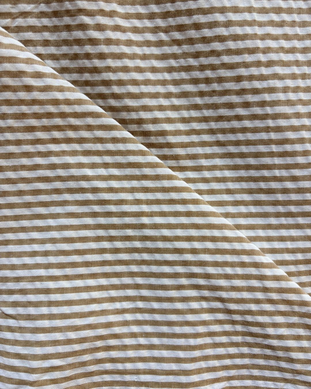 Dark Brown & White Strip Fabric FBS00023