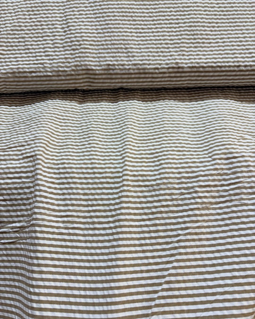 Dark Brown & White Strip Fabric FBS00023
