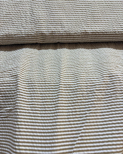 Dark Brown & White Strip Fabric FBS00023