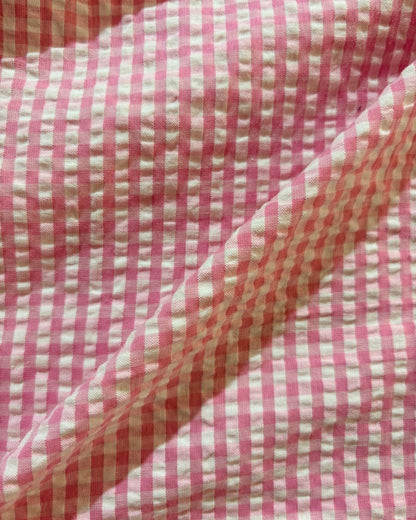 Pink & White Check Fabric FBS00025