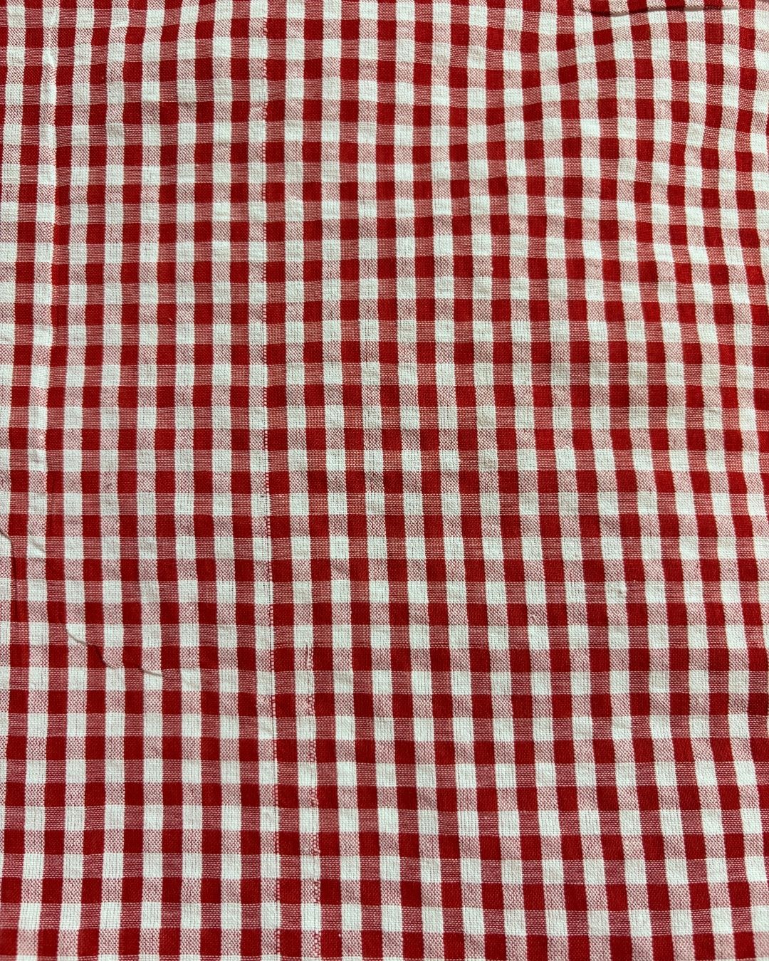 Red & White Check Fabric FBS0002