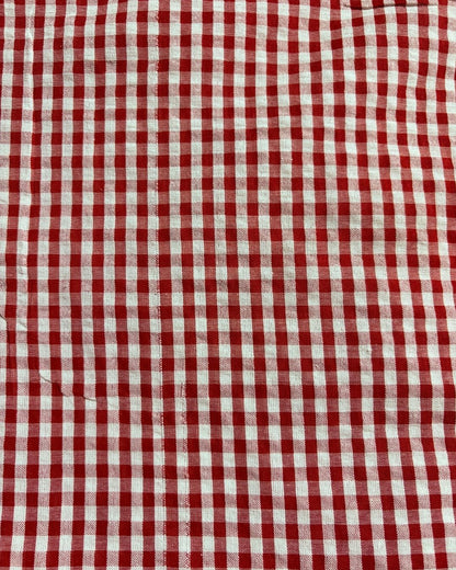 Red & White Check Fabric FBS0002