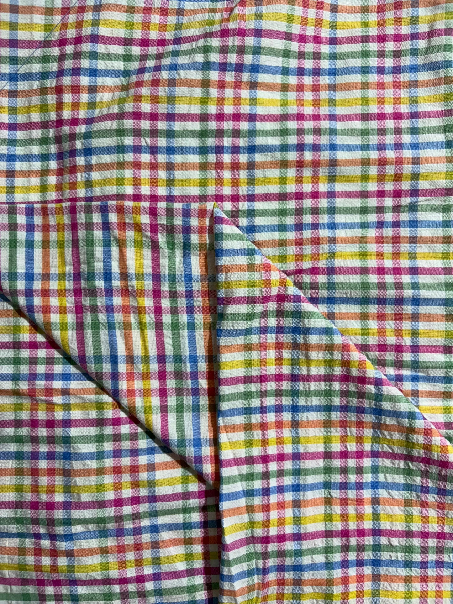 Cotton Check Seersucker Fabric CSC0013