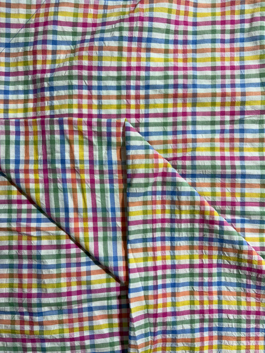 Cotton Check Seersucker Fabric CSC0013