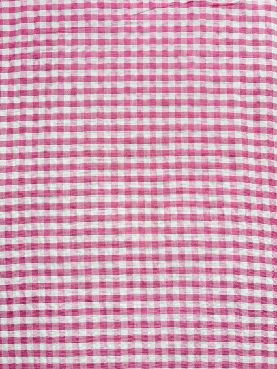 Pastel Pink  Seersucker Check Fabric FBS026132
