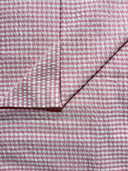 Pink Seersucker Check Fabric FBS026133